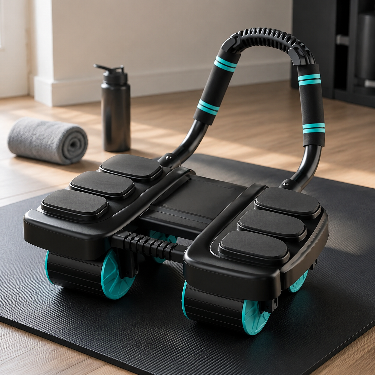 COREHERO AB roller on a home gym exercise mat